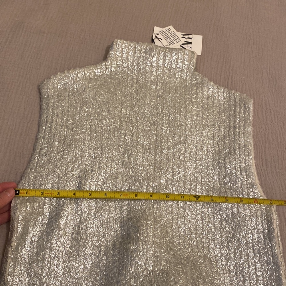 Zara Metallic Silver Midi DressSize S . Style 6427/119/808 New - Picture 7 of 11